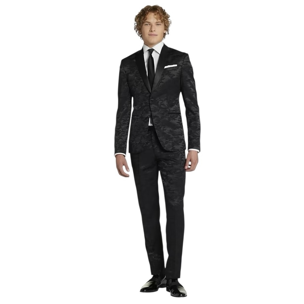 Egara Black Camouflage Trouser Pants